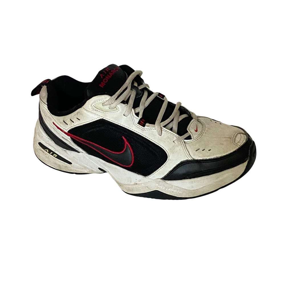 Nike Air Monarch IV Mens Training Shoes White Black Red 415445-101 Size 11.5